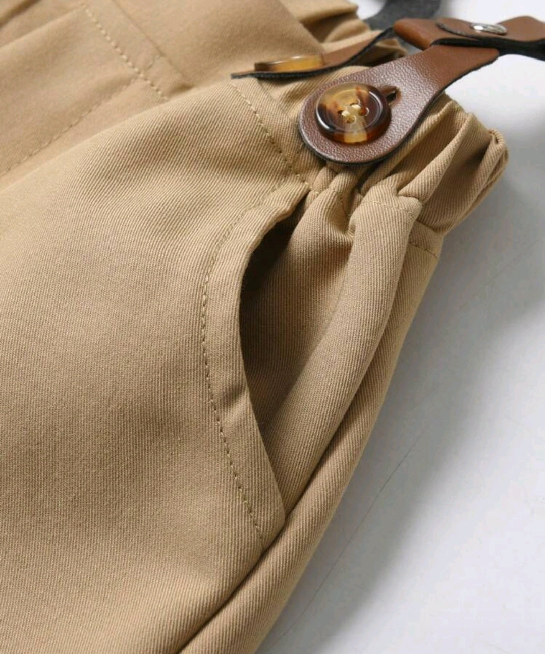 Gentleman Suit White Shirt, Chino Pants, Suspenders and Bowtie #2000105