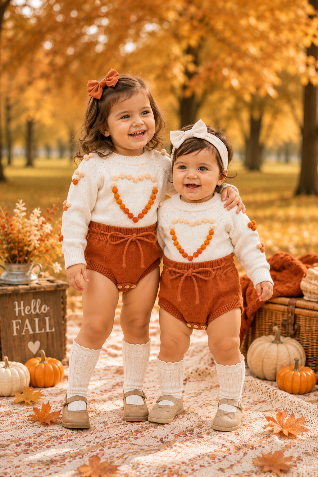 Luxury Knitwear Two-toned Romper  Ombre,  Tan and Burned Orange  #1000217