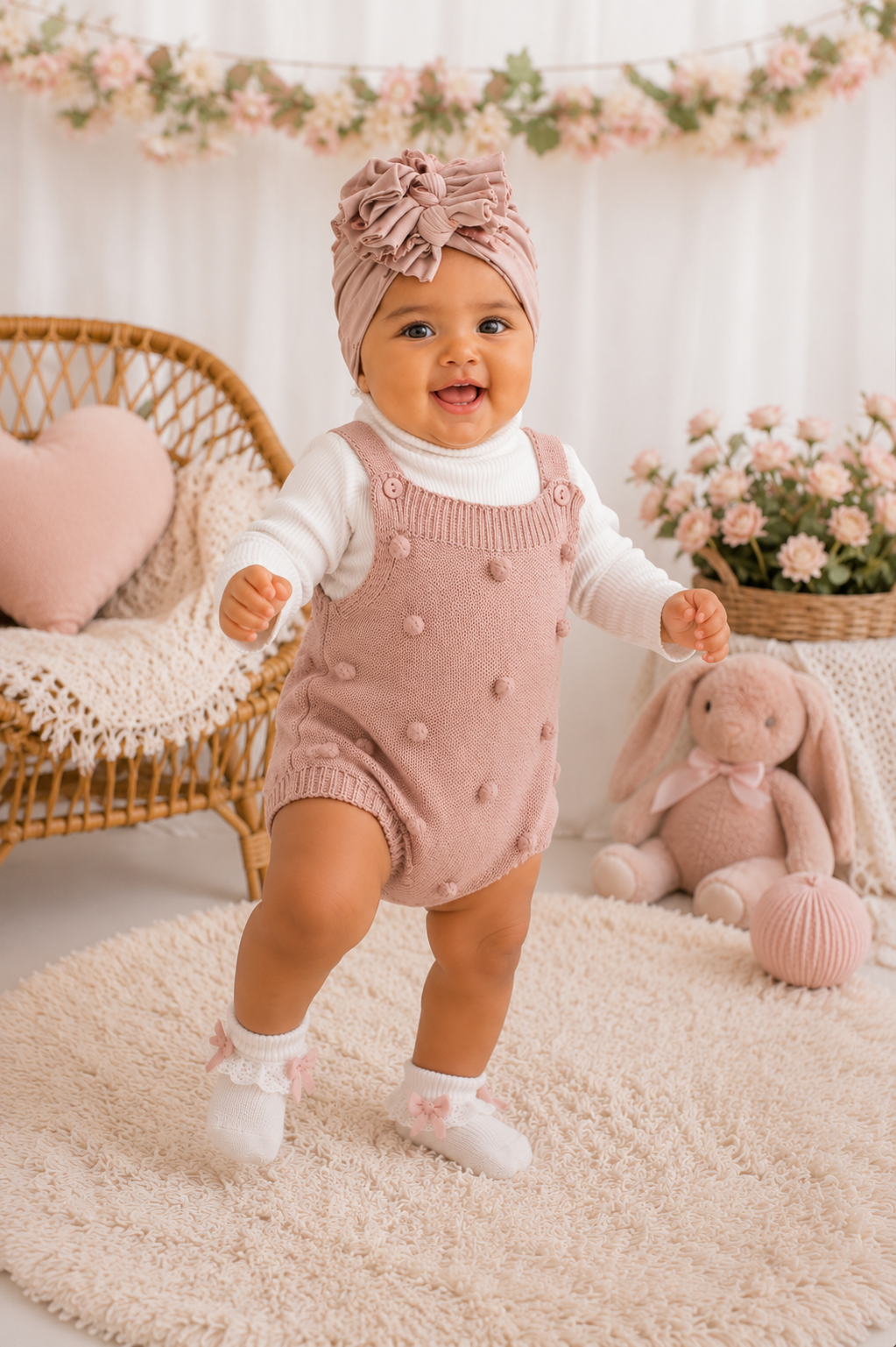 #1000889 Dusty Pink Knitted Romper