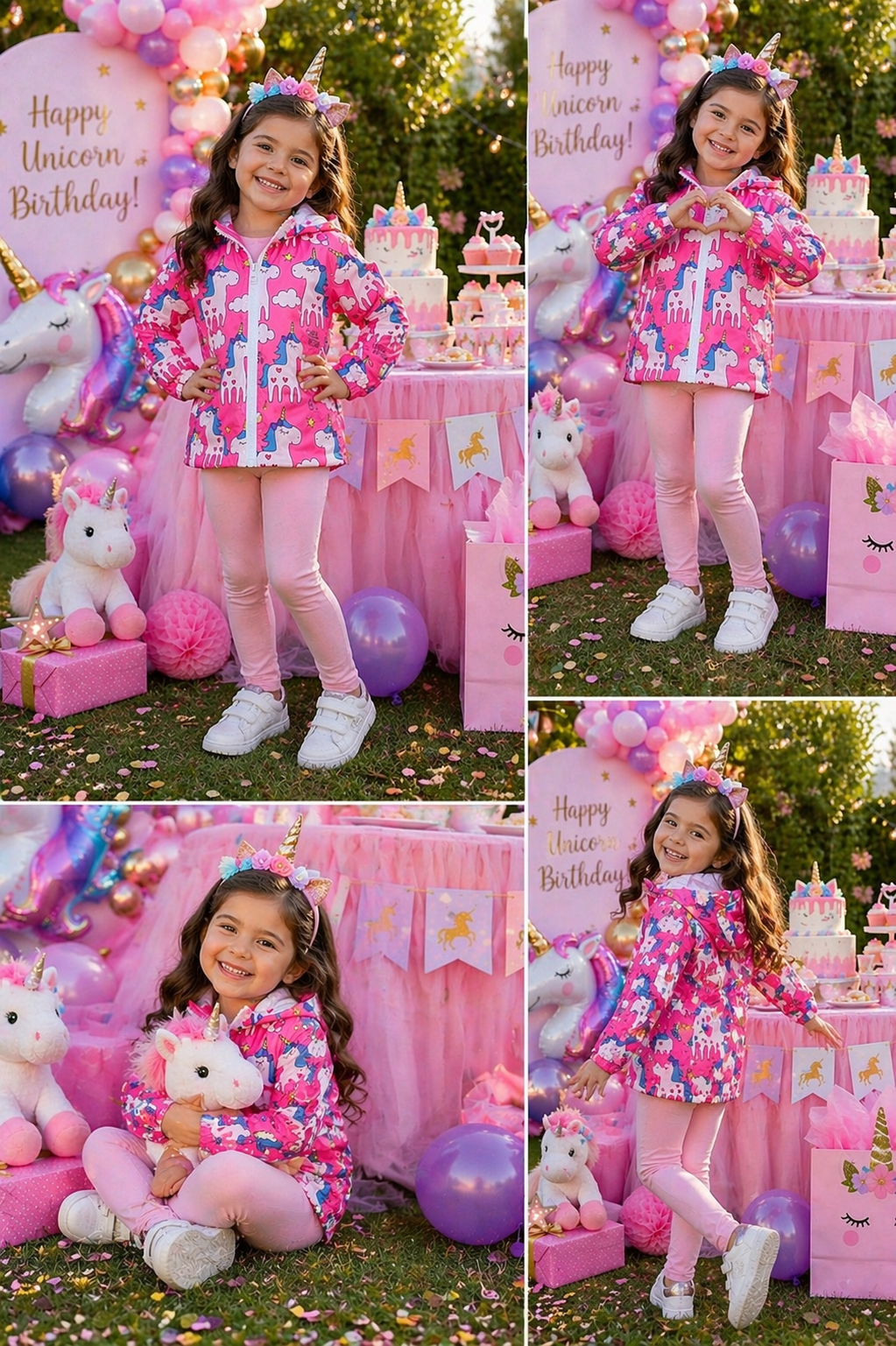 Cerise Unicorn Hooded Windbreaker #1000208
