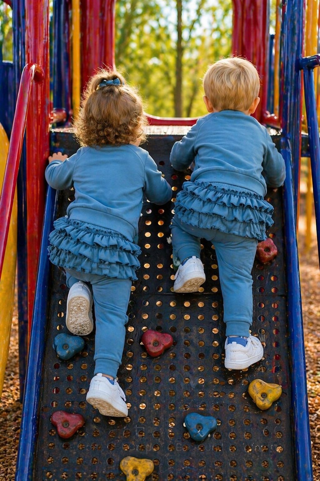 Petrol Blue Rainbow Crewnek Sweatshirt and Pants #1001120