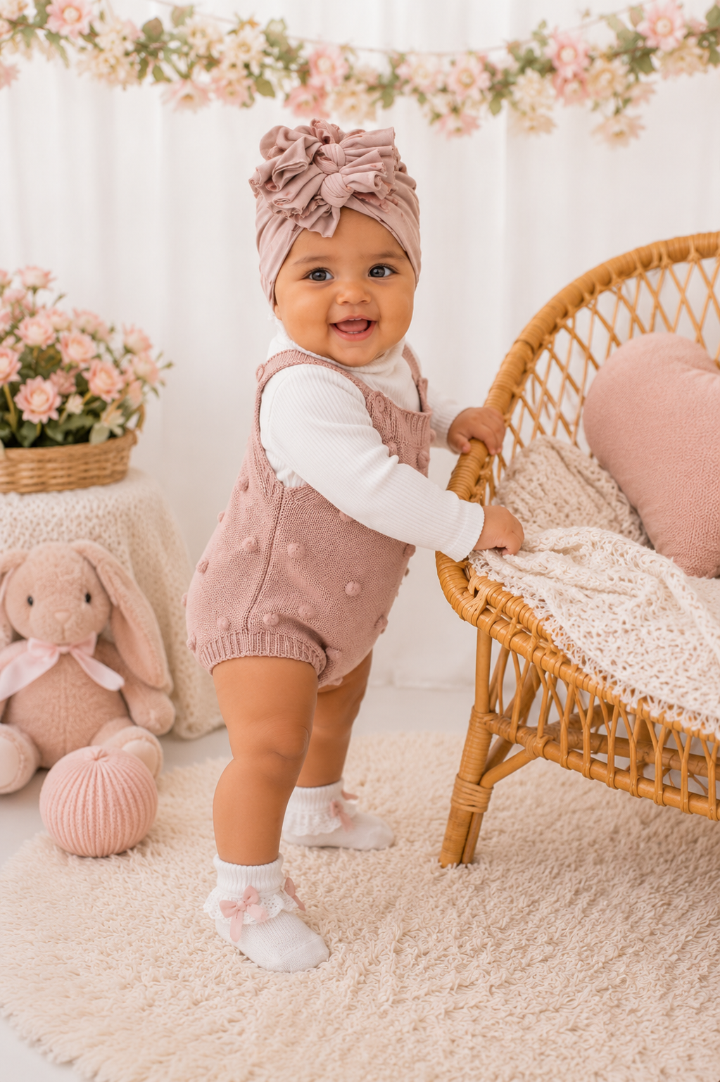 #1000889 Dusty Pink Knitted Romper