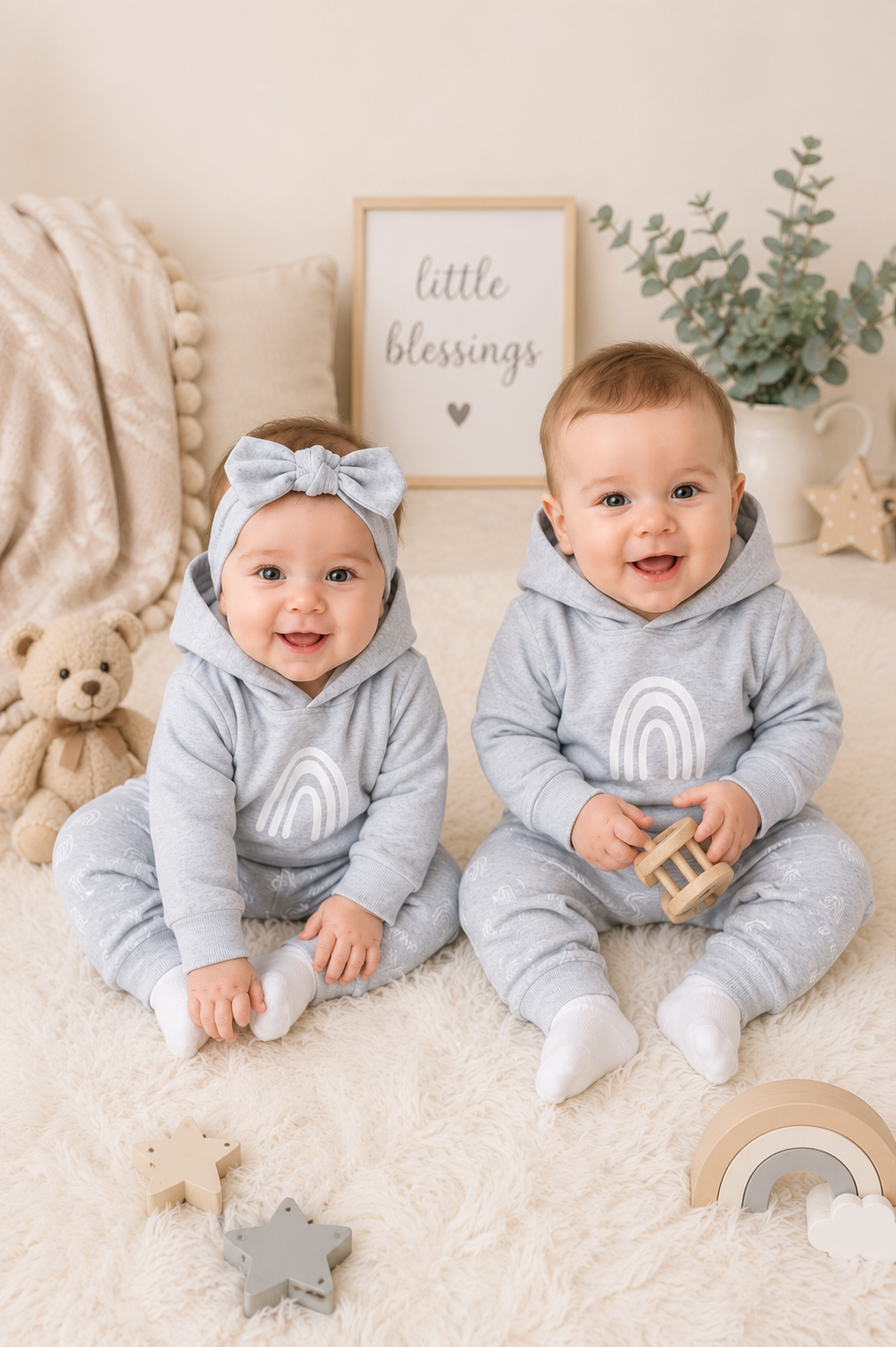 Gray Hooded Rainbow Tracksuit #1000102