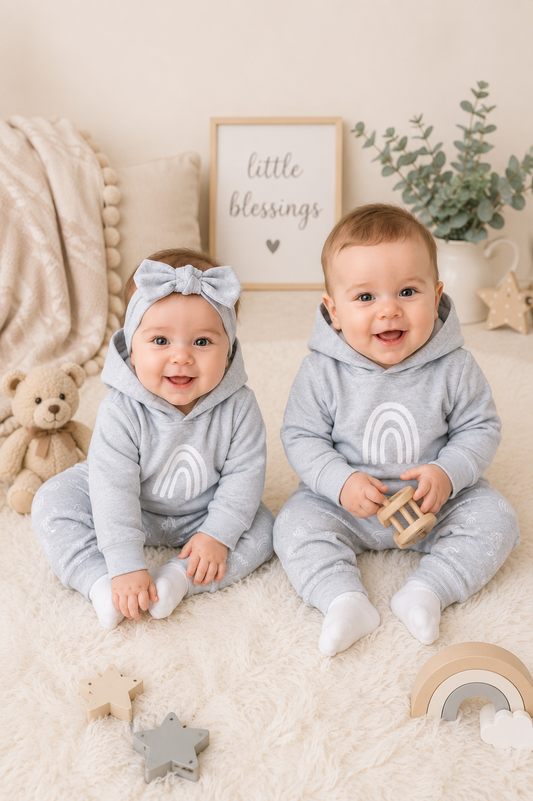 Gray Hooded Rainbow Tracksuit #1000102