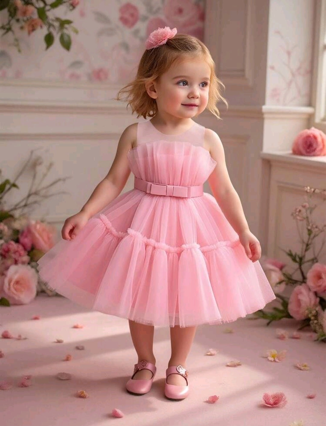 Dusty Pink Dress WITH BigBow #1001050