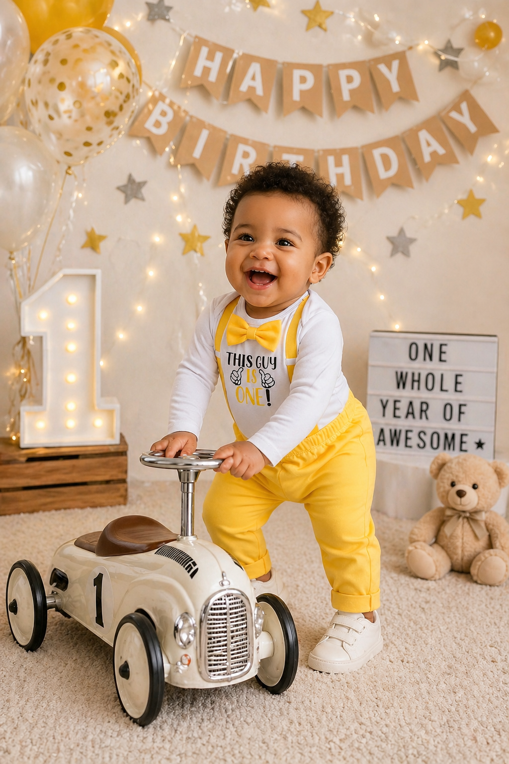 This Guy Is One Birthday Outfit Yellow  #2000326