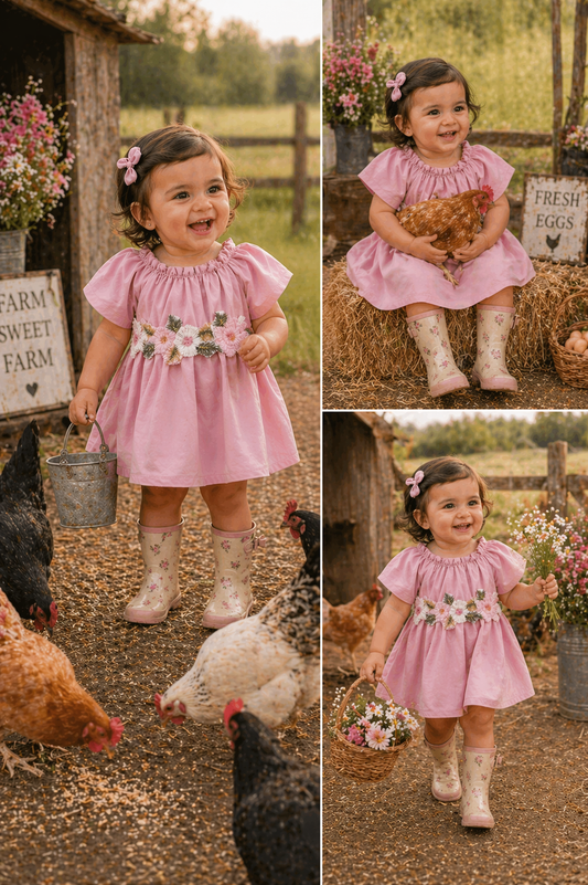 Dusty Pink  On Or Off The Sholders Floral Dress #10013