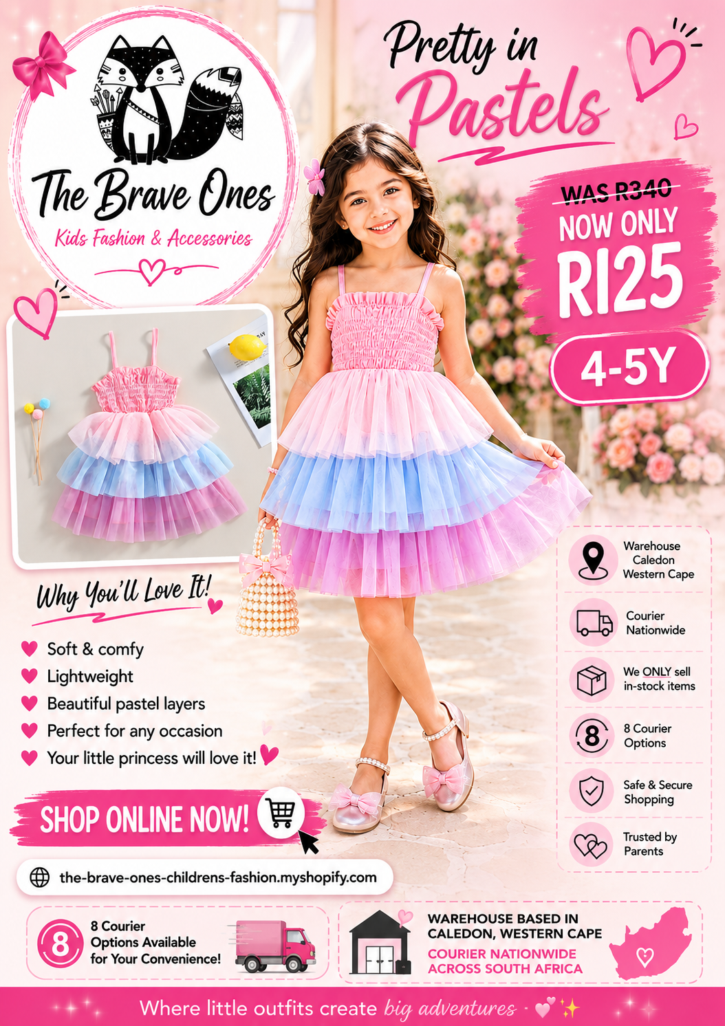 Rainbow Ruffle Special Occasions Dress #1000133