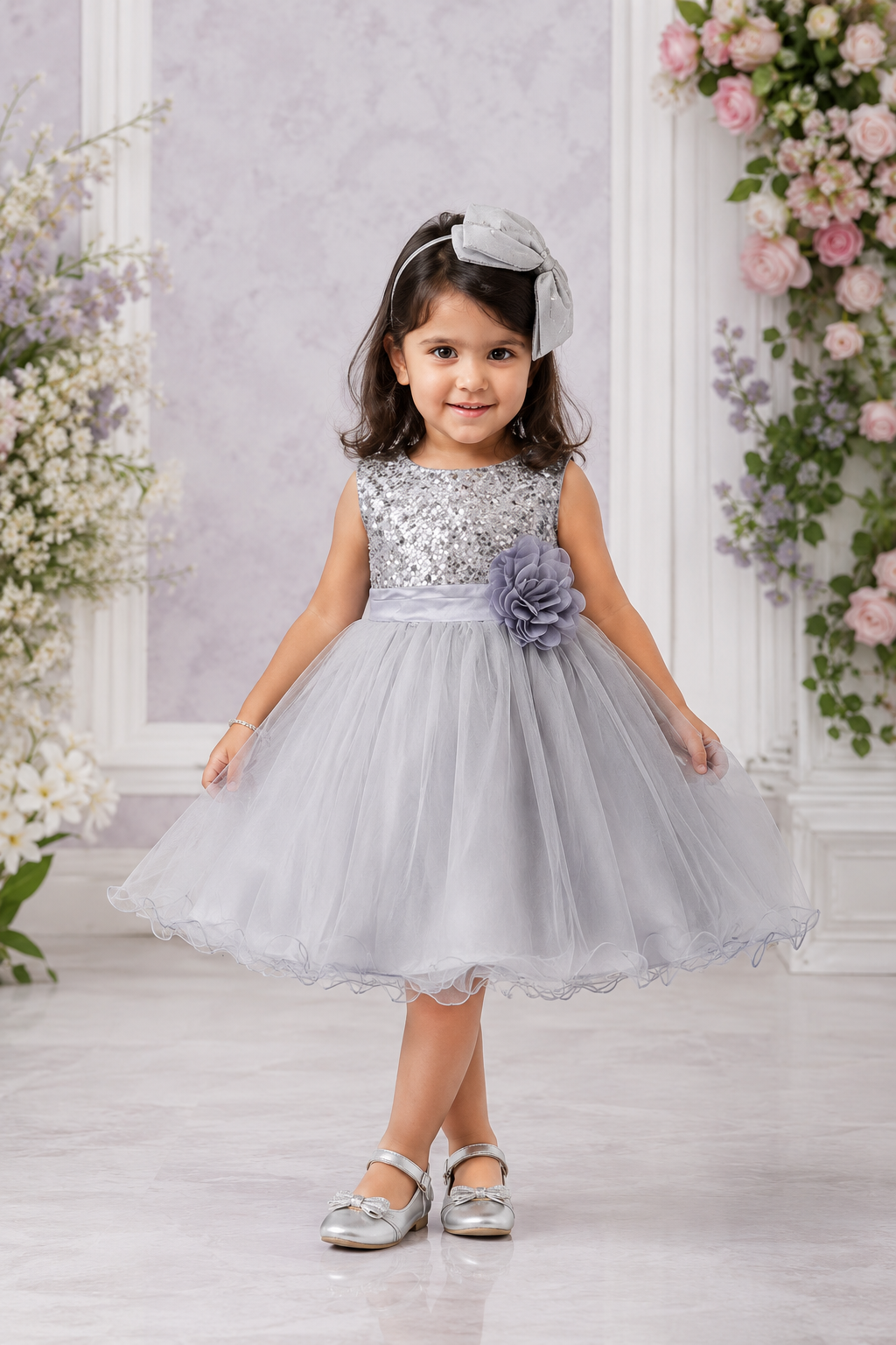 Silver Sequin Special Occasions Dress #1000742