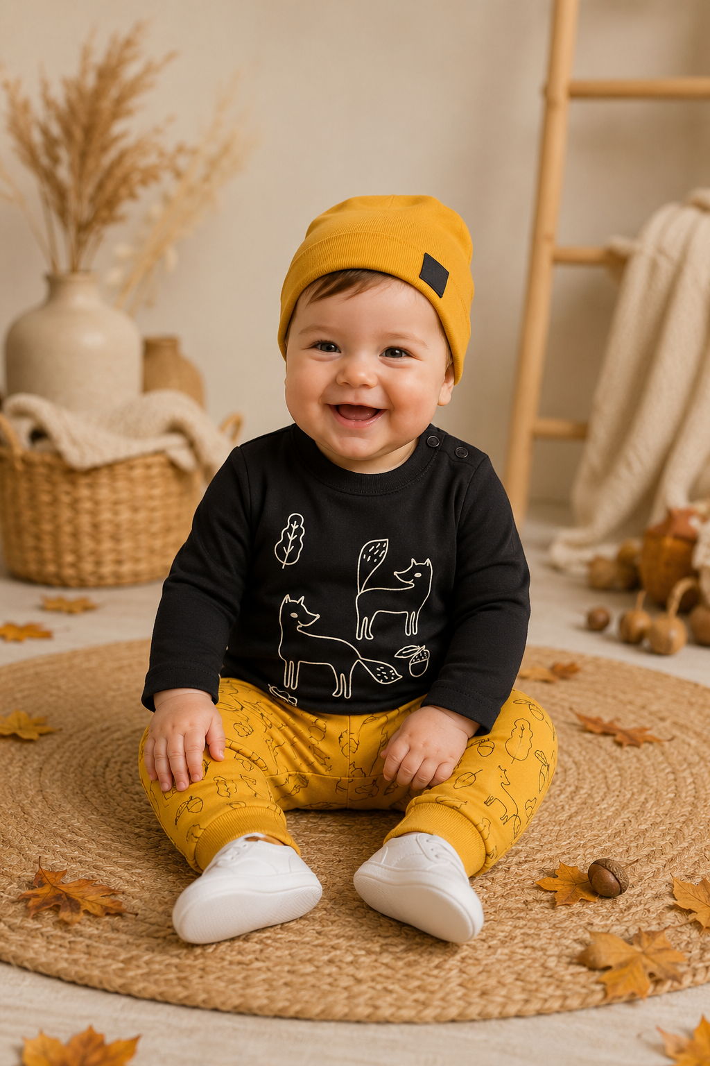 Black and Yellow Fox 3PSC Tracksuit #20001