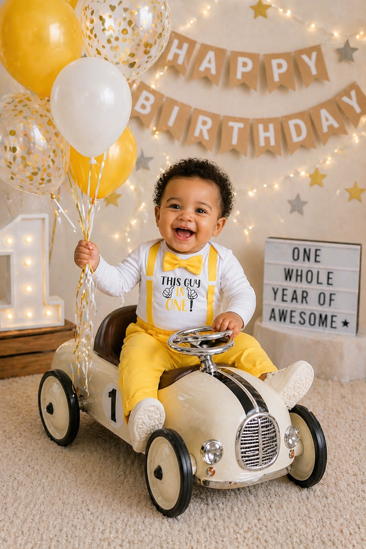 This Guy Is One Birthday Outfit Yellow  #2000326