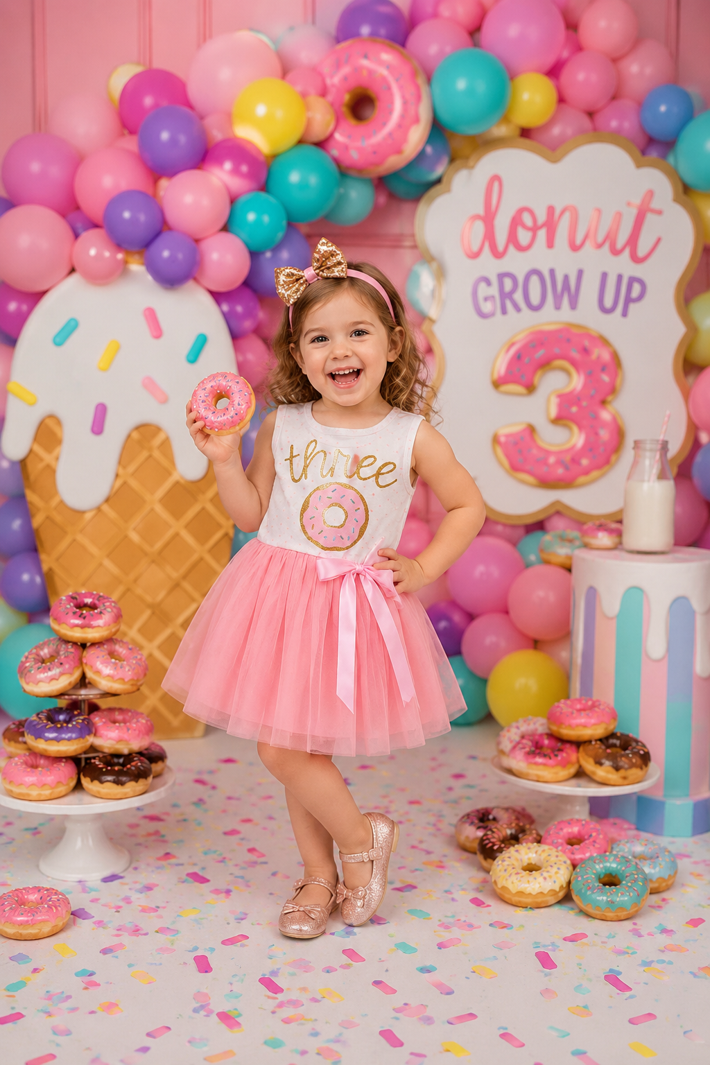 Three Sleeveless Birthday Dresses and Headband  #100088