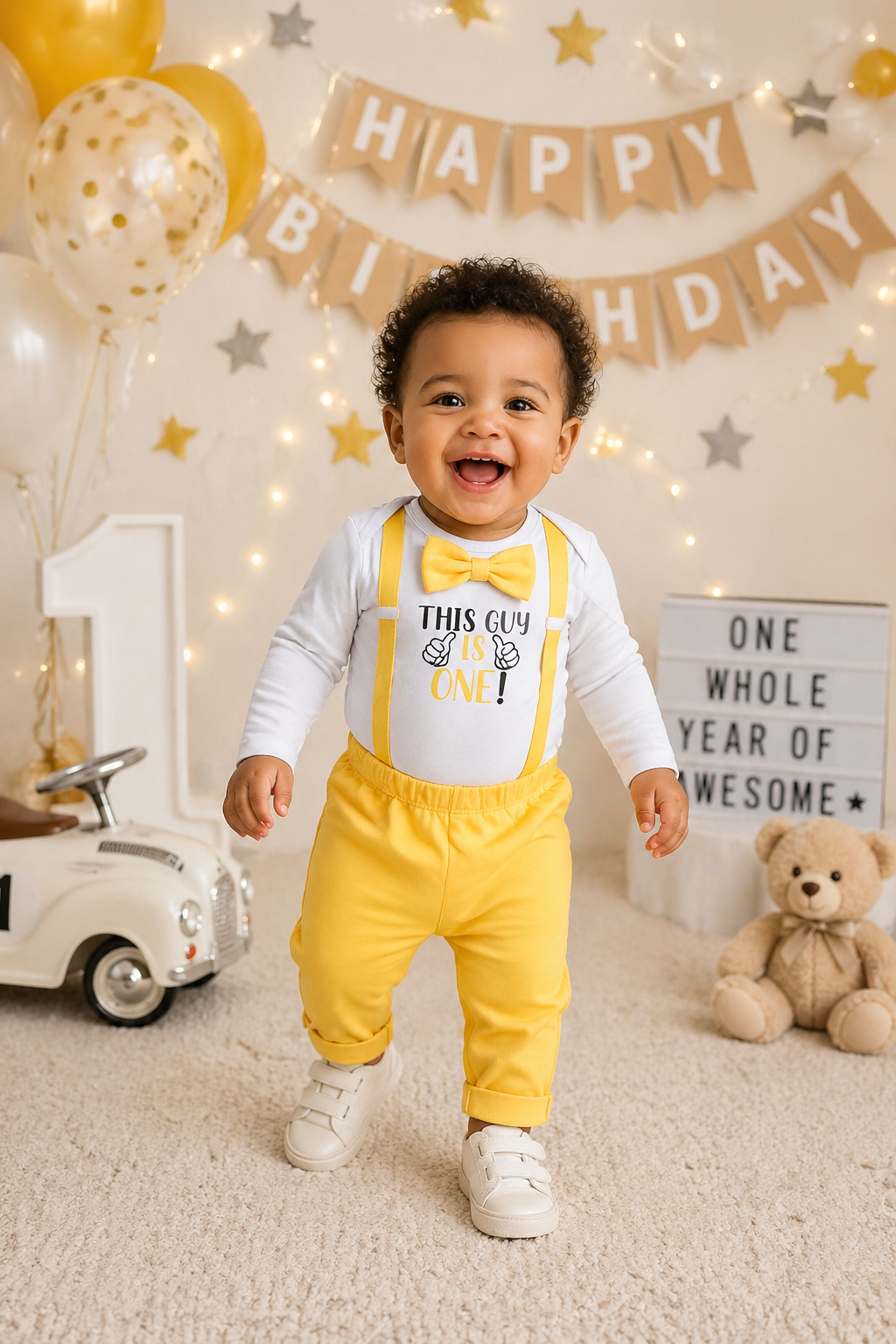 This Guy Is One Birthday Outfit Yellow  #2000326