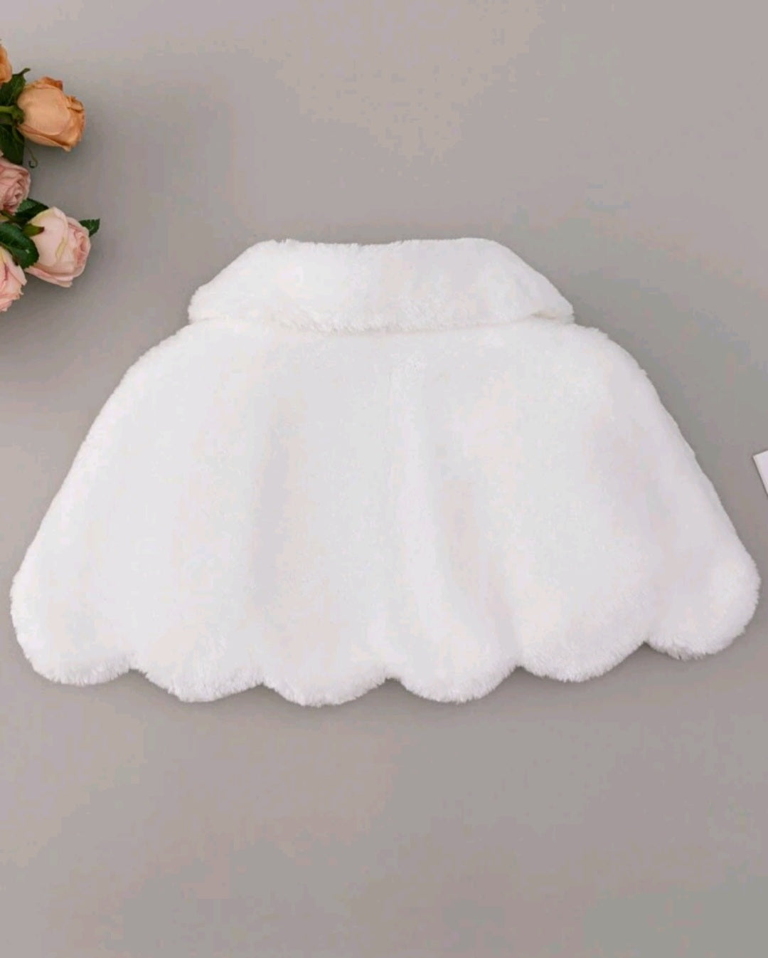 White Fur Shawl With Diamante Detail #1000965