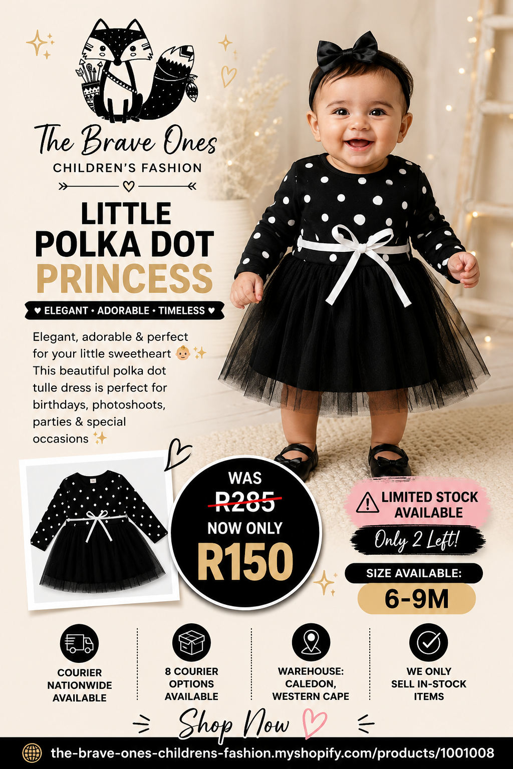 Black Polka Dress with Romantic Tutu #1001008