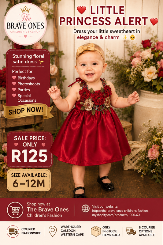 Red Silk Boho Rose Dress #1000373