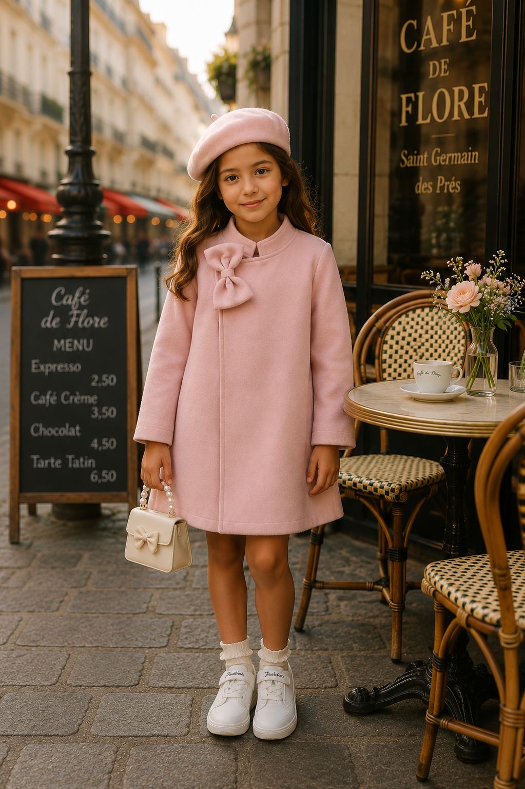 Pink Melton Coat and Beret #1001110