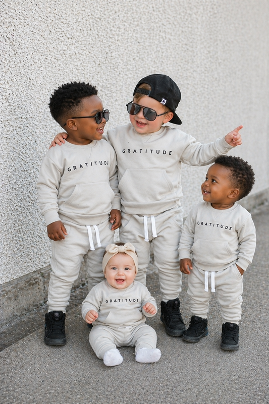 Gray Gratitude Crewnek Tracksuit #2000337