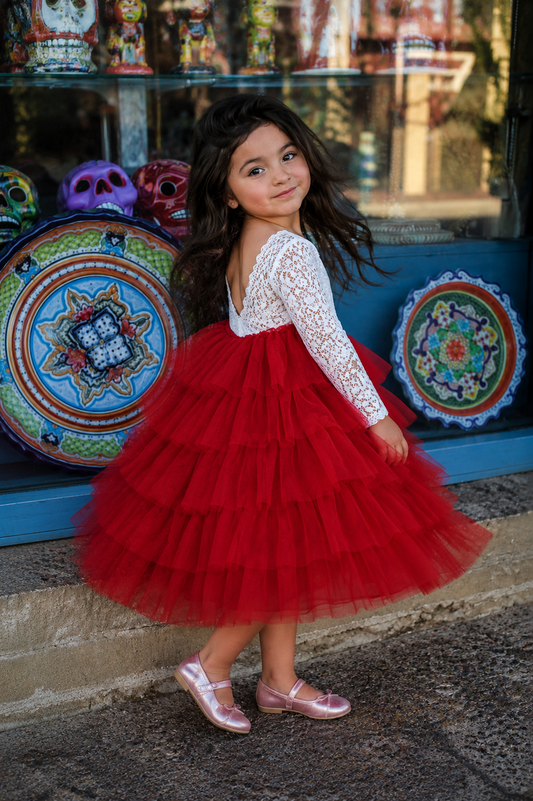 Long Sleeve Lace Red Wine Special Occasions Dress #1000273