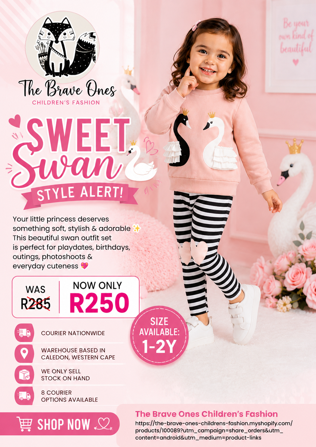 Swan Top and striped Legging #100089