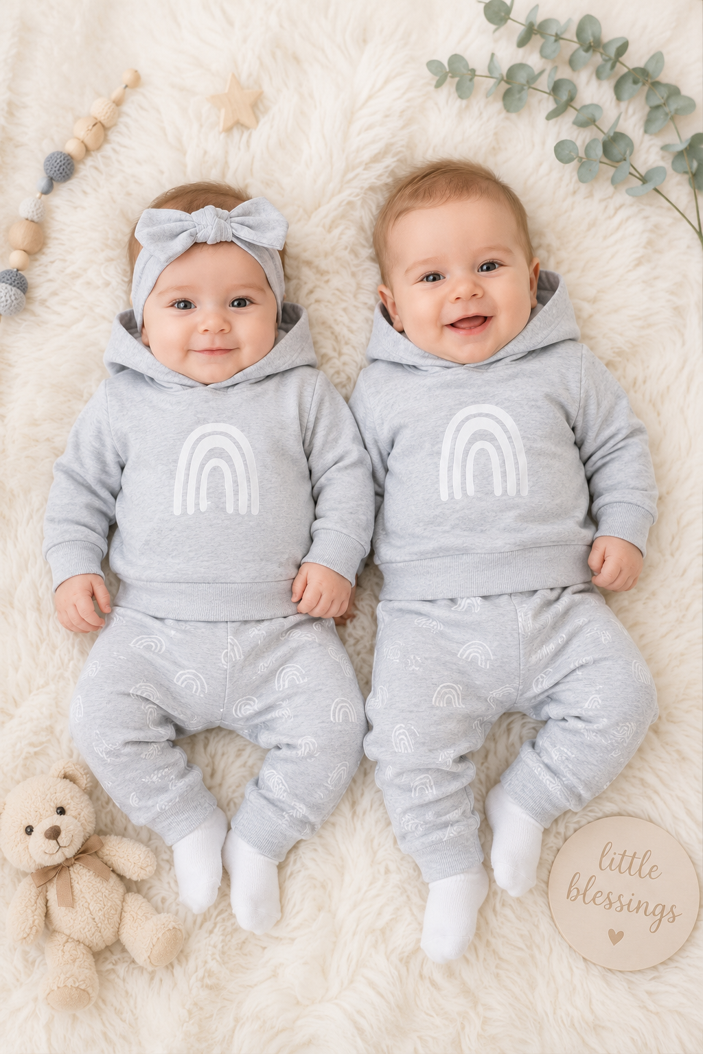 Gray Hooded Rainbow Tracksuit #1000102
