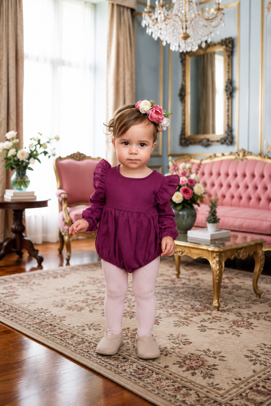 Plum Balloon Romper #100042