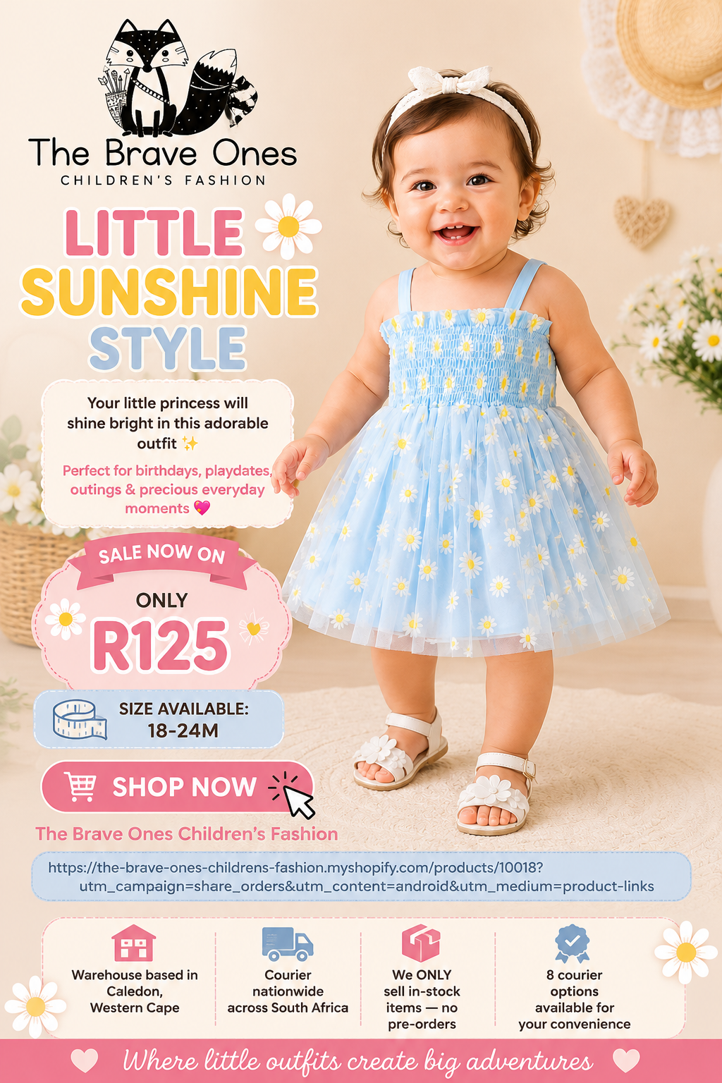 Blue Daisy Strappy Dress #10018