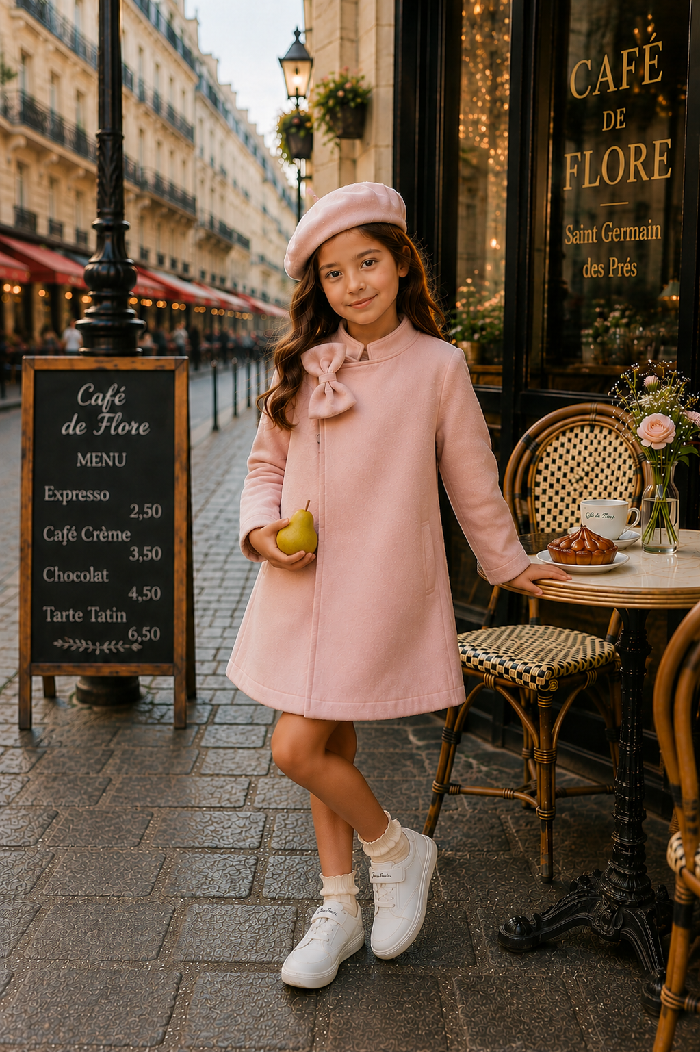 Pink Melton Coat and Beret #1001110