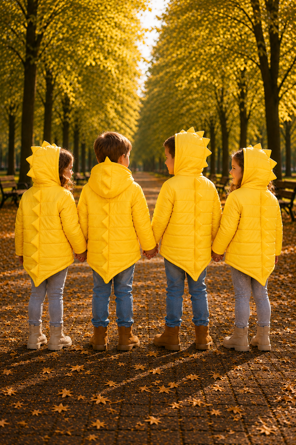 Dino Puffer Jacket Yellow #1000322