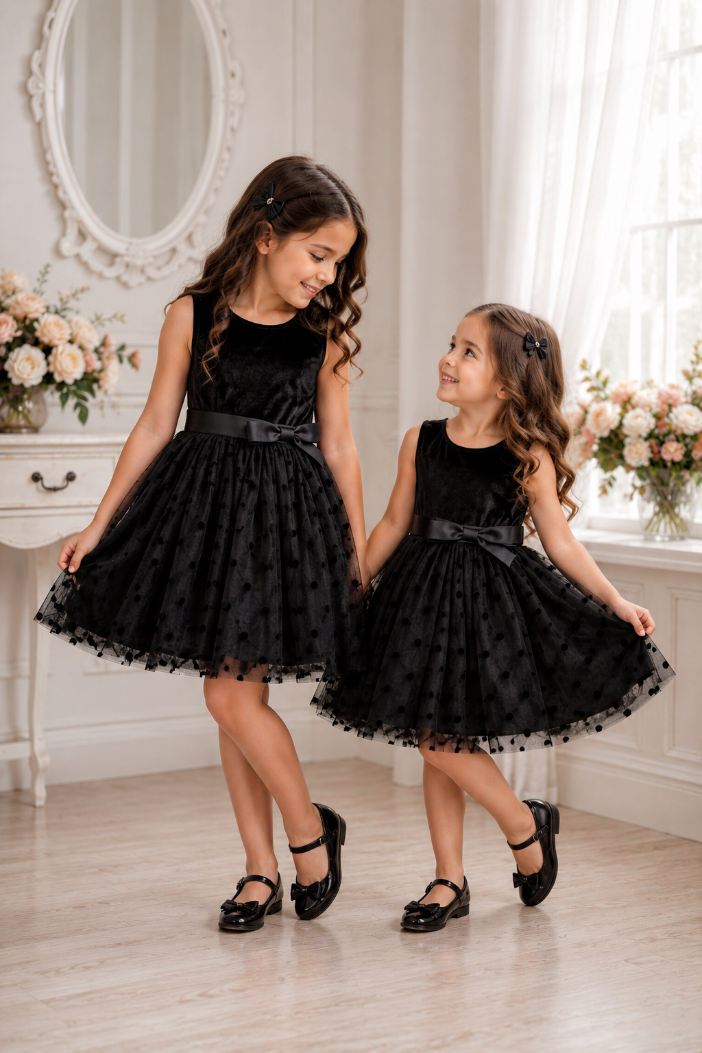 Black Polka Special Occasions Dress #100048