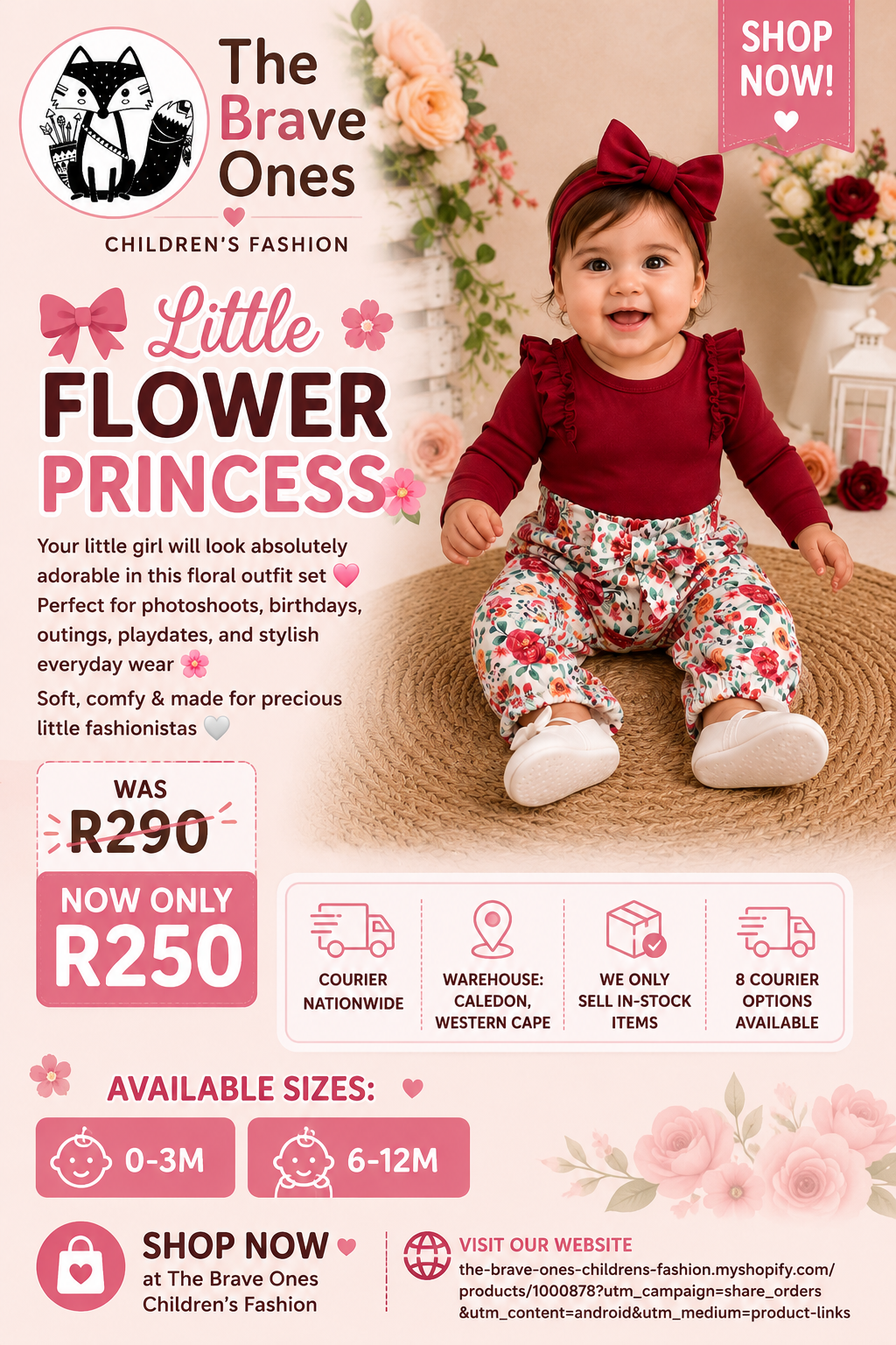 Maroon Long Sleeve Romper with Floral Bowknot Pants and Headband #1000878
