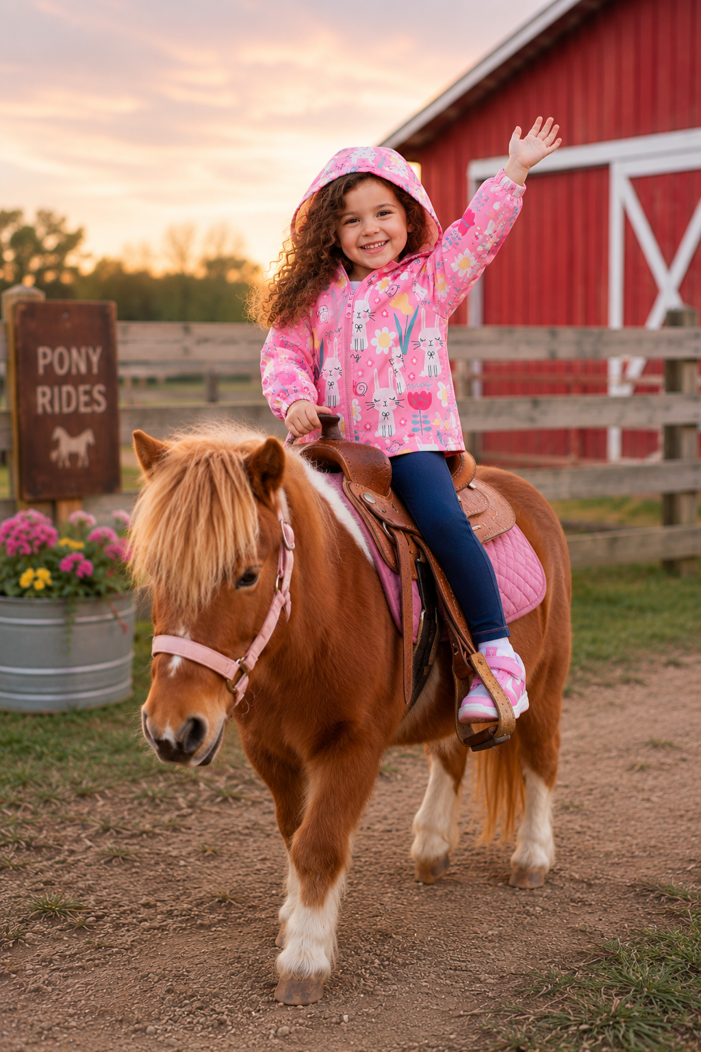 Pink Bunny Hooded Windbreaker #1000207