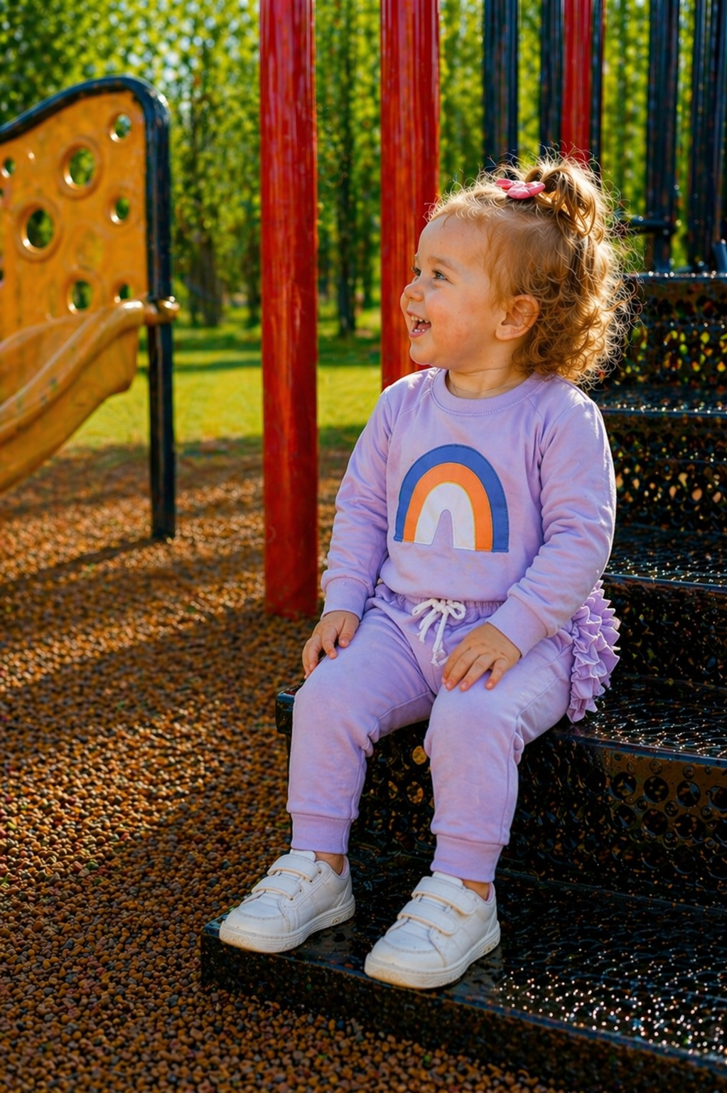 Lavender Rainbow Crewnek Sweatshirt and Pants #1001122