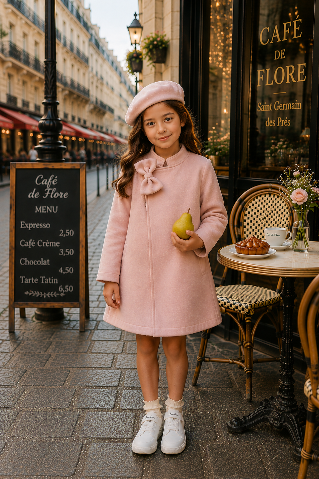Pink Melton Coat and Beret #1001110
