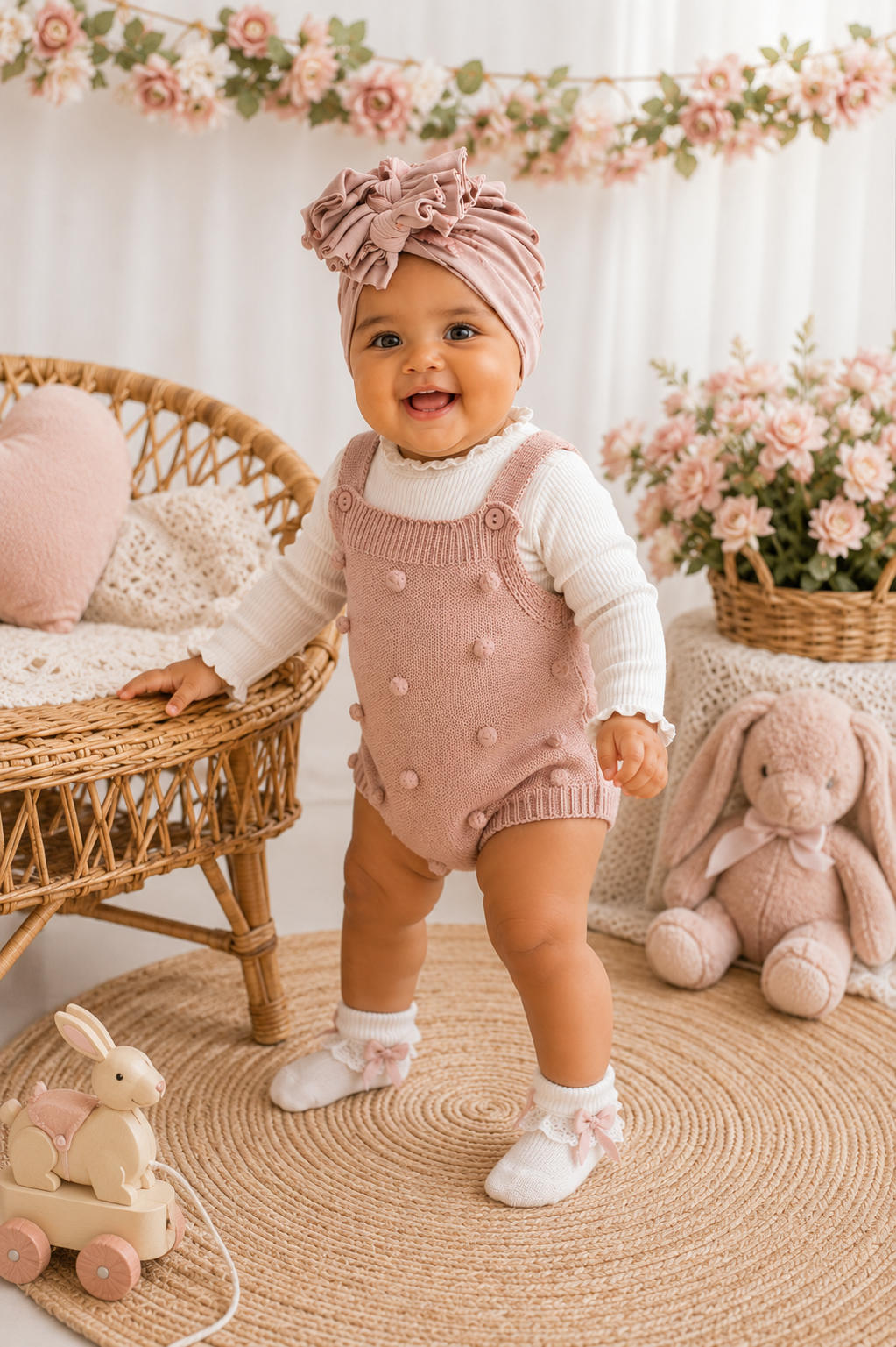 #1000889 Dusty Pink Knitted Romper