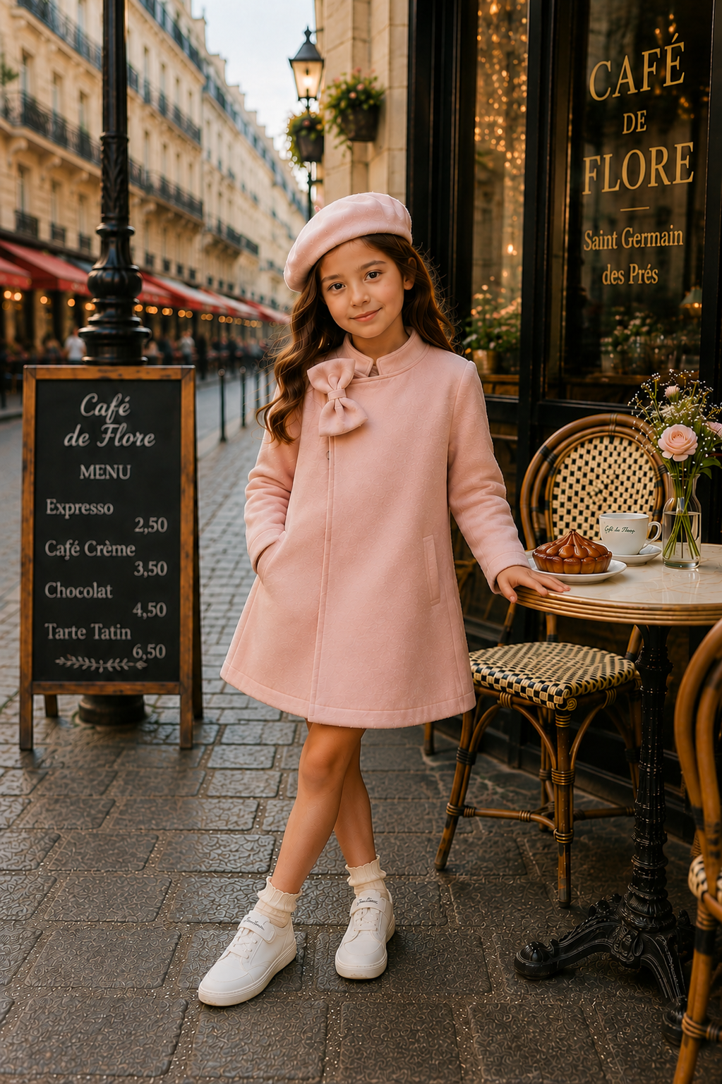 Pink Melton Coat and Beret #1001110