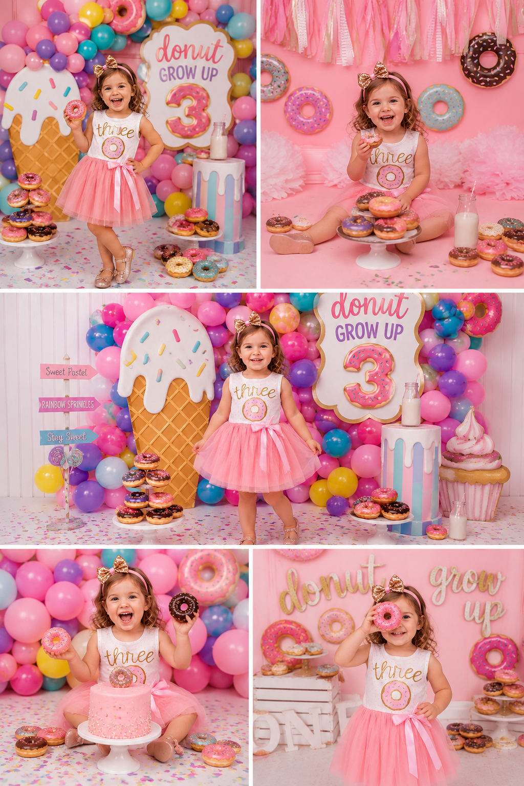 Three Sleeveless Birthday Dresses and Headband  #100088