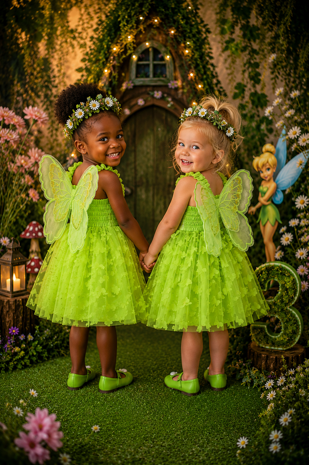 Lime Green Mesh Butterfly Dress #1000566