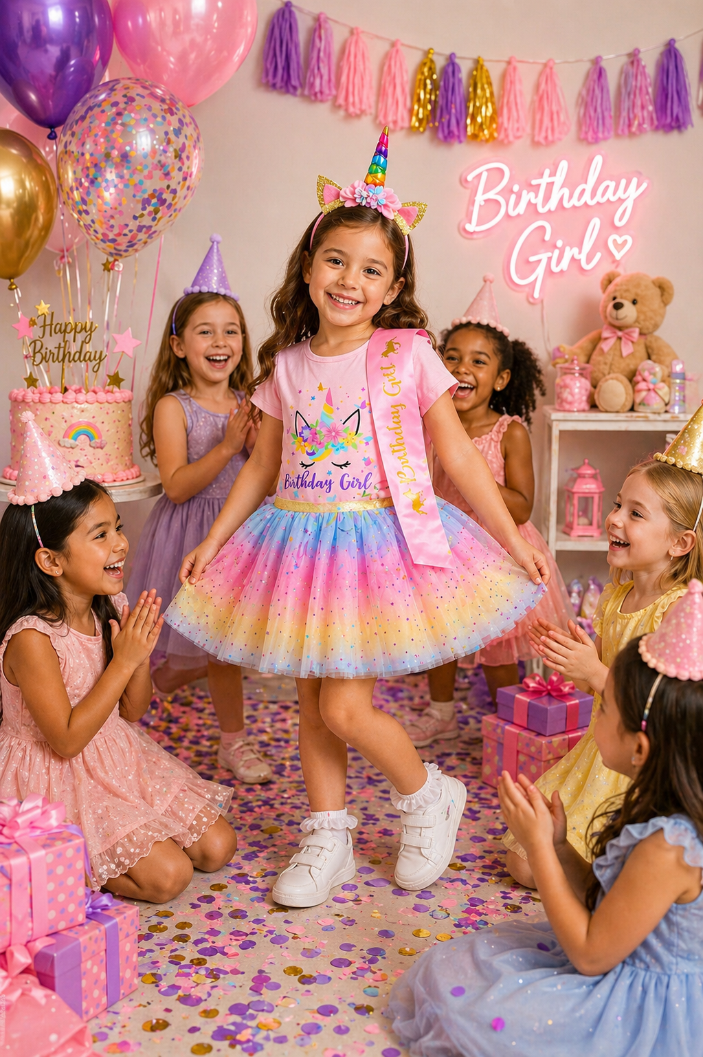 4PSC Happy Birthday Outfit  Unicorn #1000198