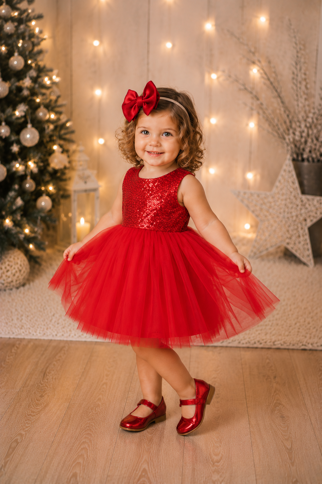 Red Sequins Tutu Dress #1000141