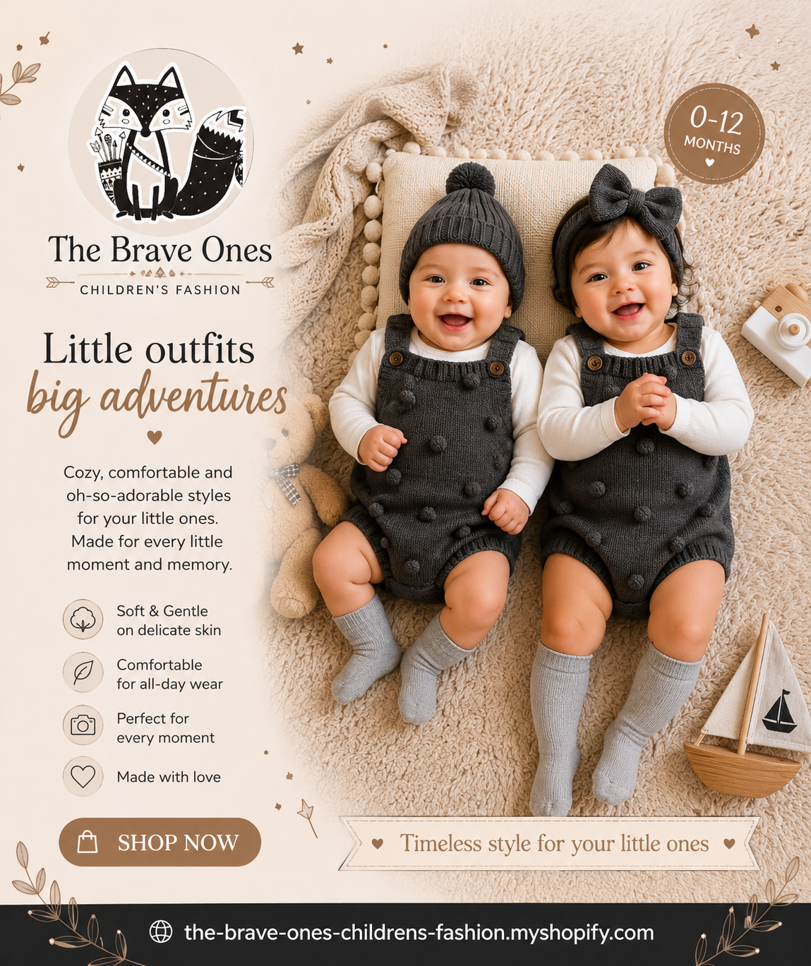 #1000890 Gray Popcorn Knitted Romper