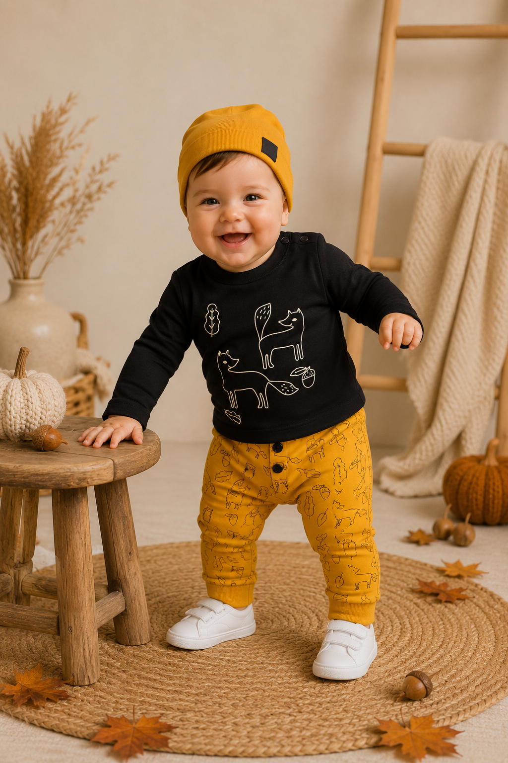 Black and Yellow Fox 3PSC Tracksuit #20001