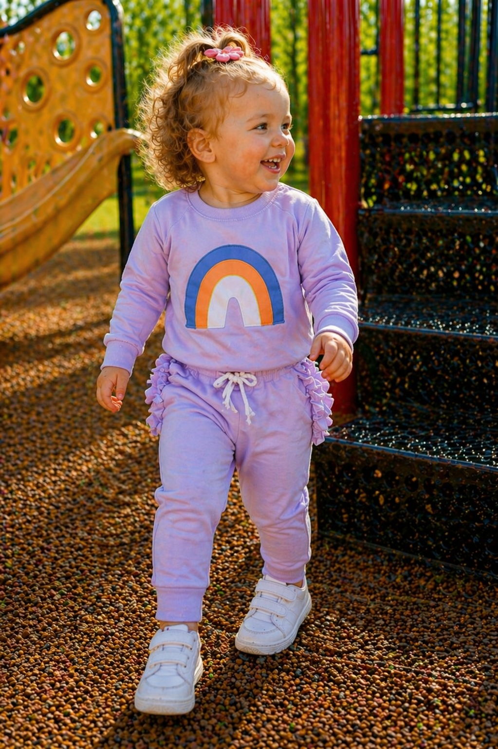 Lavender Rainbow Crewnek Sweatshirt and Pants #1001122