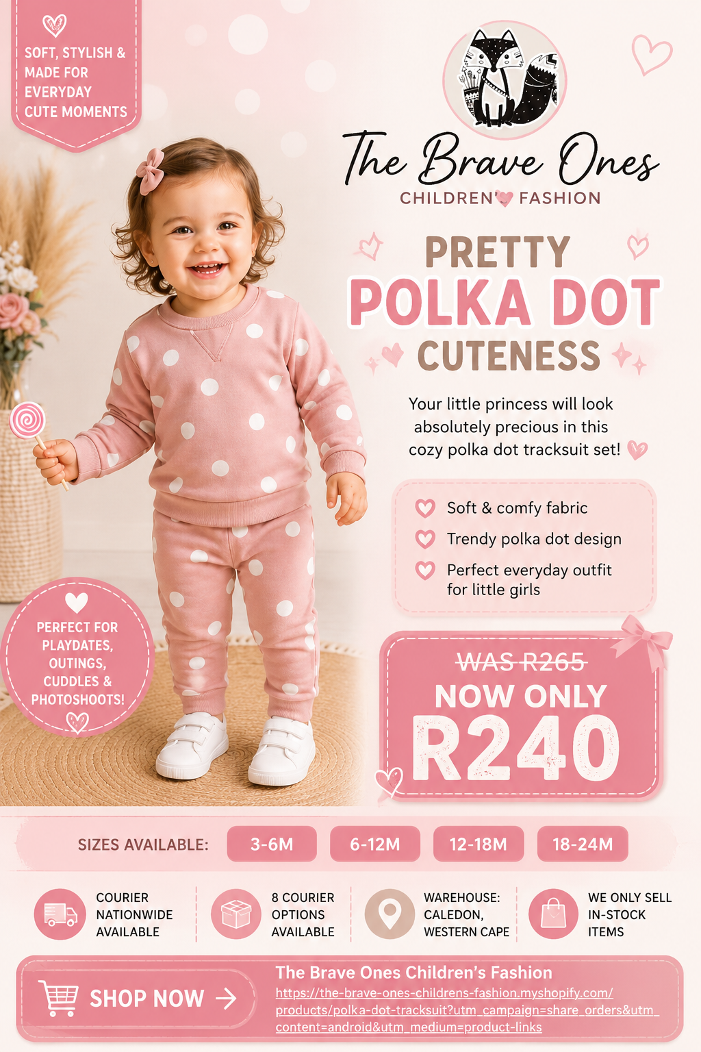 Pink Polk-a-dot Tracksuit #100079