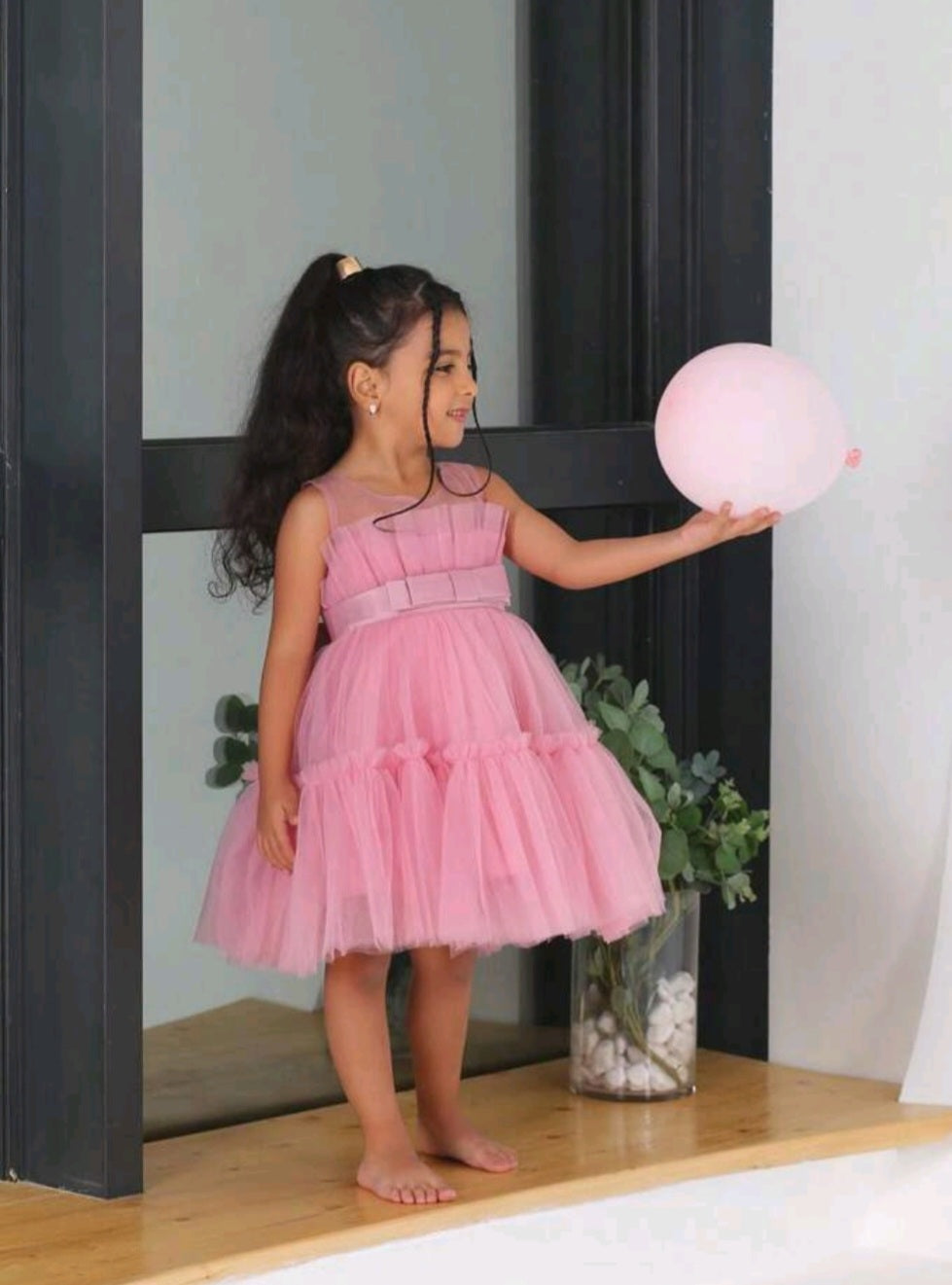 Dusty Pink Dress WITH BigBow #1001050