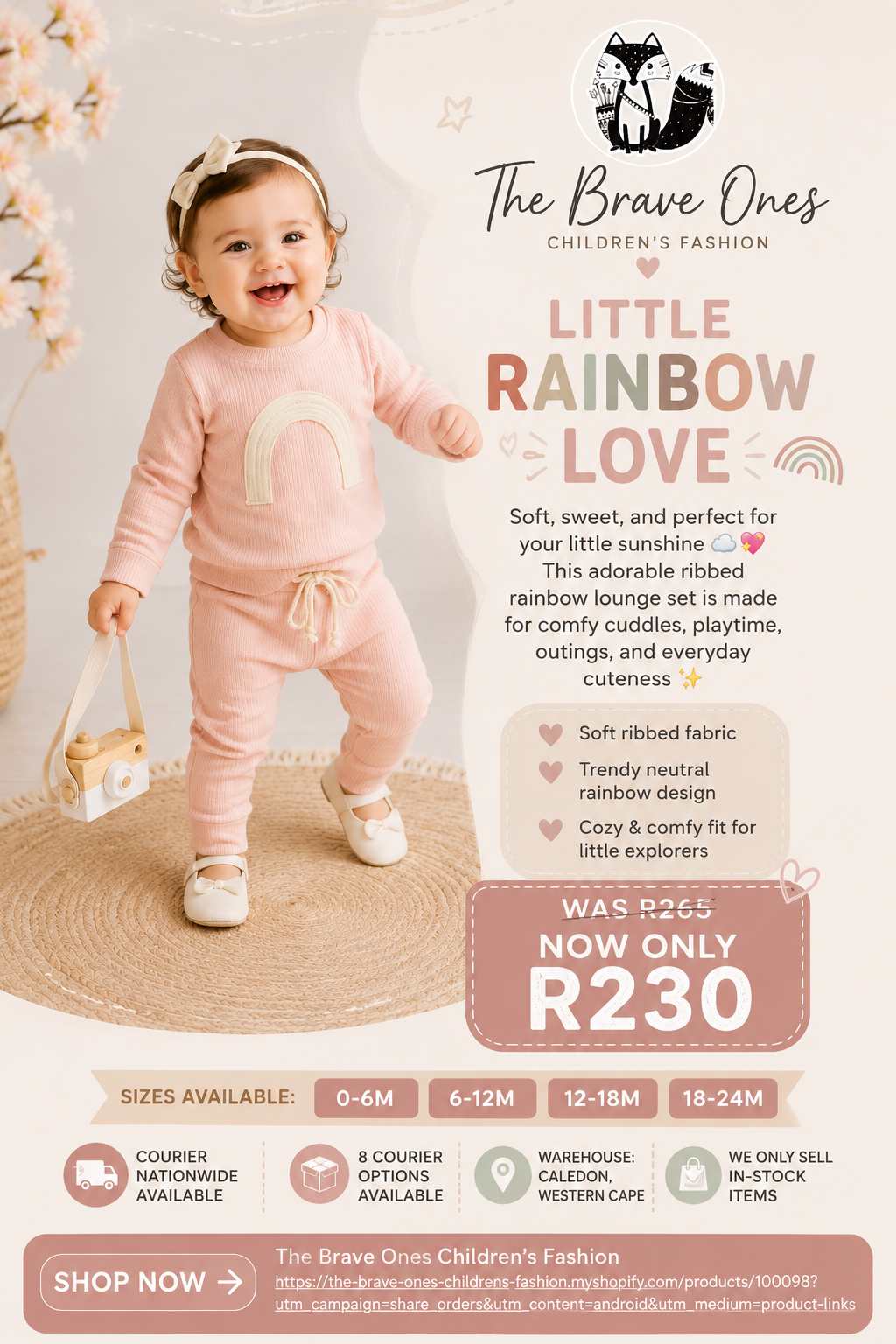 Pink Crewneck Ribbed Rainbow Tracksuit  #100098