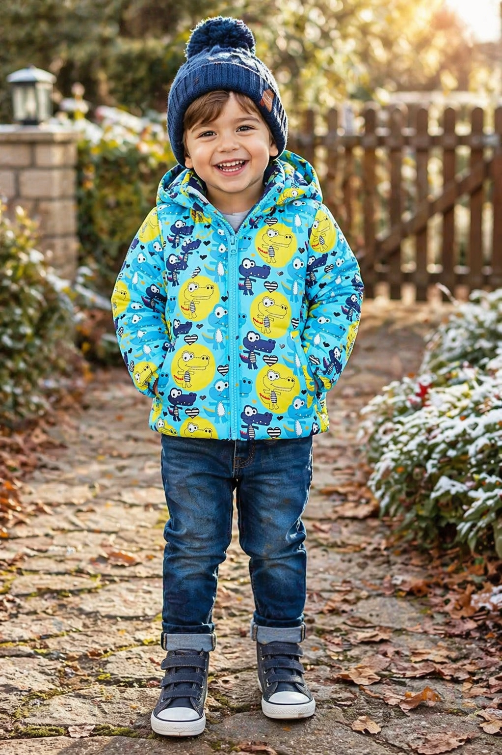 Hooded Dinosaur Puffer Jacket #2000365
