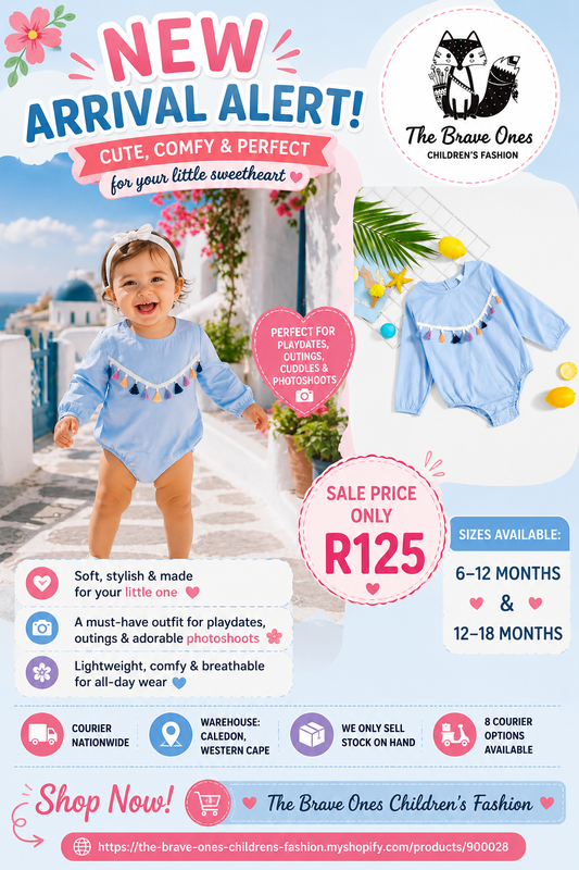 Blue Balloon Romper with Tassels #900028