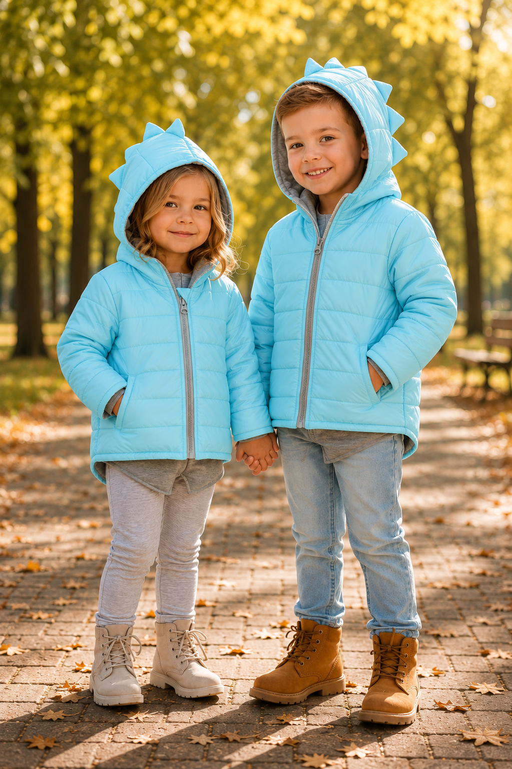 Dino Puffer Jacket Blue #1000319