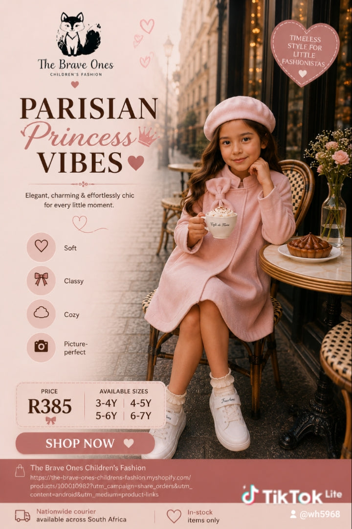 Pink Melton Coat and Beret #1001110